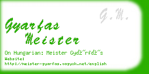gyarfas meister business card